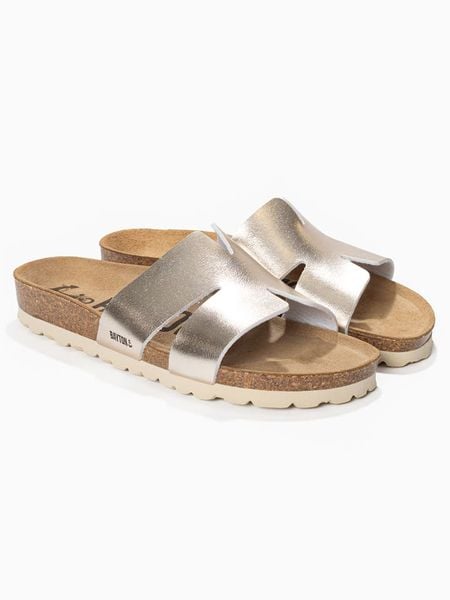 BAYTON Klapki "Djone" w kolorze złotym rozmiar: 38. Żółte klapki Bayton, bez wzorów, z otwartym noskiem, bez obcasa. Za 145,60 zł.