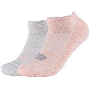 Skarpetki sportowe dla dorosłych 2PPK Basic Cushioned Sneaker Socks. Szare skarpetki Skechers, bez wzorów, z bawełny. Za 29,99 zł.