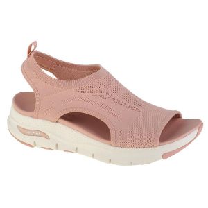 Buty do chodzenia damskie Skechers Arch Fitcity Catch. Brązowe buty trekkingowe Skechers, z materiału, bez zapięcia. W wyprzedaży za 376,20 zł.