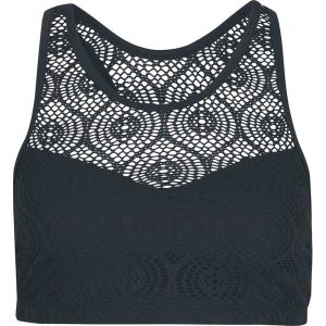 Biustonosz bikini bustier. Czarne bikini bonprix, bez wzorów, z koronki. Za 97,99 zł.