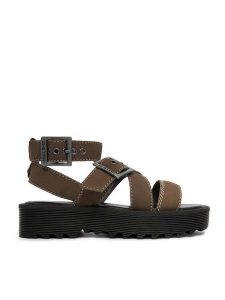 G-Star Raw Sandały CEO-WI16-AVA-03 Zielony. Zielone sandały G-Star Raw, bez wzorów, z nubiku, bez obcasa, na płaskiej podeszwie, bez zapięcia. Za 269,99 zł.