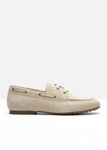 Loafersy ze sznurowaniem. Brązowe balerinki bonprix, bez wzorów, bez obcasa, bez zapięcia. Za 54,99 zł.