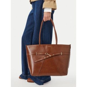 Torebka Jenny Fairy. Brązowe shopper bag Jenny Fairy, bez wzorów, bez dodatków. Za 159,99 zł.