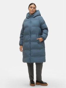 Vero Moda Curve Płaszcz zimowy 10297285 Niebieski Regular Fit. Niebieskie kurtki Vero Moda Curve, na zimę, bez wzorów, z syntetyku, bez kaptura. Za 349,99 zł.