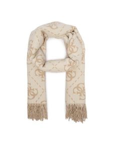 Guess Szalik AW5217 VIS03 Beżowy jasny. Brązowe rękawiczki Guess, z aplikacjami, z poliesteru. Za 234,99 zł.