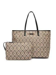 Guess Torebka HWWG99 13240 Beżowy. Brązowe shopper bag Guess, z aplikacjami, z materiału, bez dodatków. Za 719,99 zł.