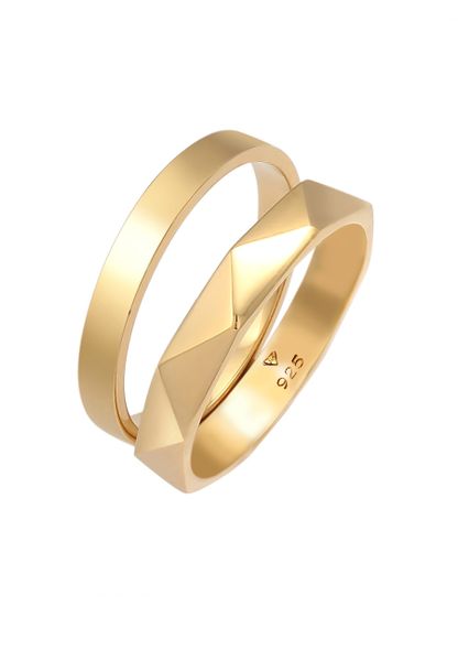 Elli Damy Bandring Basic Hexagon Hammered in 925 Sterling Silver Pierścionki 1 ct Damski. Szare pierścionki Elli, srebrne. Za 293,99 zł.