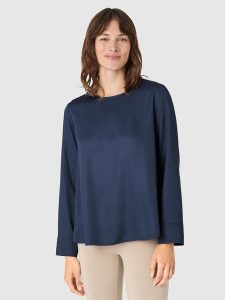 Les Lunes Bluzka "Margaa" w kolorze granatowym rozmiar: M. Niebieskie bluzki Les Lunes, m, bez wzorów, z wiskozy, bez kołnierzyka, bez ramiączek. Za 152,99 zł.