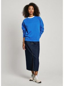 Pepe Jeans Bluza "Lindy" w kolorze niebieskim rozmiar: XL. Niebieskie bluzy Pepe Jeans, xl, bez wzorów, z jeansu, bez kaptura. Za 206,42 zł.