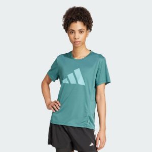 Koszulka Run It. Niebieskie bluzki ADIDAS, xs, bez wzorów, sportowe, bez kołnierzyka, bez ramiączek. W wyprzedaży za 100,62 zł.