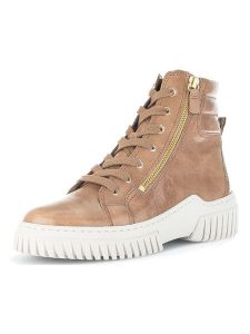 Gabor Skórzane sneakersy w kolorze jasnobrązowym rozmiar: 37. Brązowe trampki Gabor, bez wzorów, za kostkę, bez zapięcia. Za 228,38 zł.