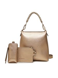 Hispanitas Torebka BV253843 Złoty. Żółte torebki klasyczne Hispanitas, bez wzorów, ze skóry, bez dodatków. Za 519,99 zł.