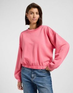DAMSKA BLUZA LEE SLEEVE DETAIL SWEATSHIRT LYCHEE 112363495. Bluzy Lee, l, bez wzorów, bez kaptura. Za 169,99 zł.