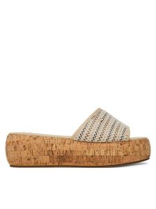 Roxy Klapki 2777024 Beżowy. Brązowe klapki Roxy, bez wzorów, z materiału, bez obcasa. Za 111,99 zł.