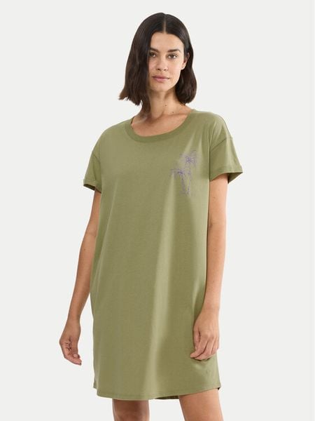 Triumph Koszula nocna 10221117 Zielony Relaxed Fit. Zielone koszule nocne Triumph, bez wzorów, z bawełny, bez ramiączek. Za 69,00 zł.