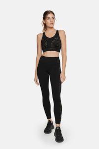 Legginsy fitness damskie Misty Cardiobunny z wysokim stanem. Czarne legginsy Cardio Bunny, bez wzorów, z materiału, z podwyższonym stanem. Za 52,99 zł.