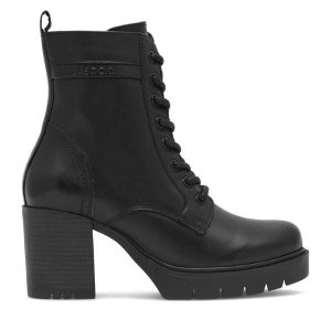 Trzewiki Lasocki. Czarne botki Lasocki, bez wzorów, bez obcasa, na słupku, bez zapięcia. Za 279,99 zł.