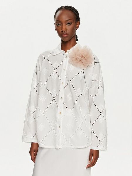 ViCOLO Koszula TB2816 Biały Regular Fit. Białe koszule ViCOLO, bez wzorów, z bawełny, bez kołnierzyka, bez ramiączek. Za 269,99 zł.