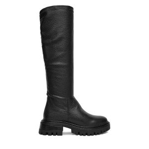 Kozaki Lasocki. Czarne kozaki Lasocki, bez wzorów, bez obcasa, na płaskiej podeszwie, bez zapięcia. Za 319,99 zł.