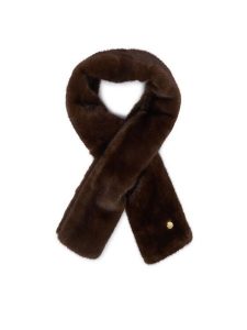 Guess Szalik AW5667 POL03 Brązowy ciemny. Brązowe rękawiczki Guess, z aplikacjami, z poliesteru. Za 234,99 zł.