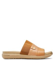 Go Soft Klapki WI16-5702-04 Beżowy. Brązowe klapki Go Soft, bez wzorów, ze skóry, bez obcasa. Za 139,99 zł.