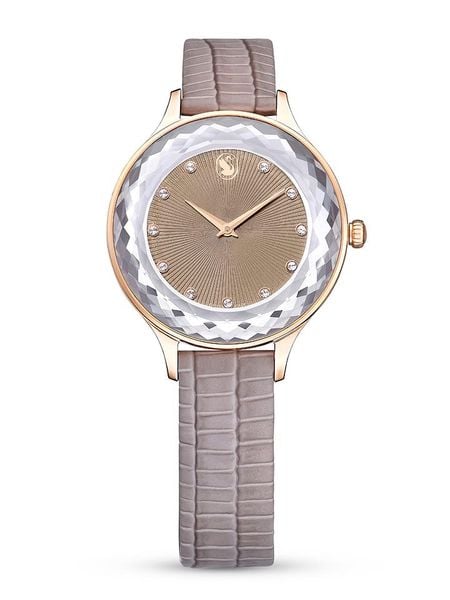 Swarovski Zegarek kwarcowy w kolorze różowozłoto-szaro-jasnobrązowym rozmiar: onesize. Szare, analogowe zegarki Swarovski. Za 431,78 zł.