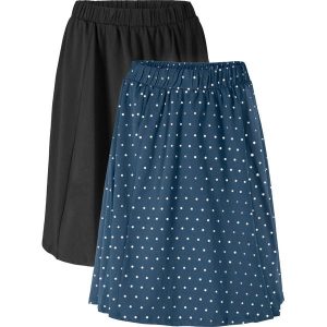Spódnica shirtowa (2 szt.). Niebieskie spódnice bonprix, bez wzorów. Za 119,99 zł.