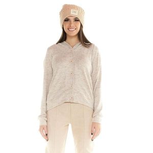 Damska bluza z kapturem Leone zapinana na guziki Winter Chic Boxing. Brązowe bluzy LEONE 1947 APPAREL, bez wzorów, z kapturem. Za 168,36 zł.