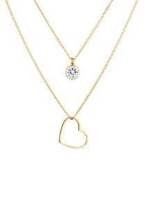 Elli Damski naszyjnik warstwowy z zawieszką w kształcie serca i kryształami, srebro 925 Naszyjniki 1 ct. Naszyjniki Elli, srebrne. Za 293,99 zł.
