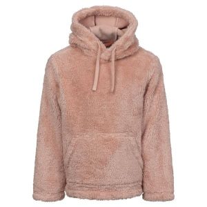 Trespass Temoni — polarowa bluza z kapturem, unisex, Mid Rose. Brązowe kurtki Trespass, bez wzorów, z polaru, z kapturem. Za 133,60 zł.