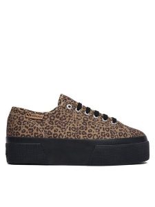 Superga Tenisówki 3790 Platform S8145YW Brązowy. Brązowe trampki Superga, bez wzorów, z materiału, bez zapięcia. Za 299,99 zł.