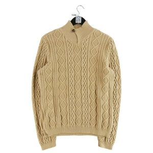 Second life - Damski beżowy sweter - Jak nowy. Brązowe golfy Ralph Lauren, bez wzorów. Za 135,32 zł.