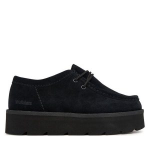 Półbuty Clarks. Czarne półbuty Clarks, bez wzorów, bez obcasa, na płaskiej podeszwie, bez zapięcia. Za 479,99 zł.