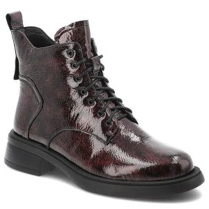 Bordowe Botki S.Barski Wygodne Buty Damskie. Czerwone botki S.BARSKI, na jesień, bez wzorów, ze skóry, bez obcasa, bez zapięcia. Za 348,99 zł.