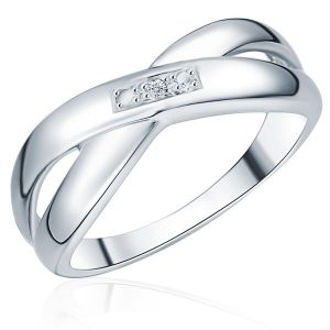 Lulu & Jane Srebrny pierścionek Srebro wysokiej pr óby Brylant Pierścionki 1 ct Damski. Szare pierścionki Lulu & Jane, z brylantem, srebrne. Za 239,99 zł.