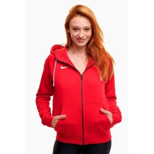 Bluza sportowa damska Nike Wmns Park 20. Czerwone bluzy Nike, bez wzorów, z kapturem. W wyprzedaży za 212,15 zł.