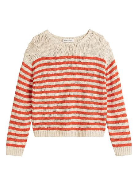 Marc O´Polo Sweter w kolorze beżowo-czerwonym rozmiar: M. Brązowe swetry oversize m, bez wzorów, bez ramiączek. Za 394,38 zł.