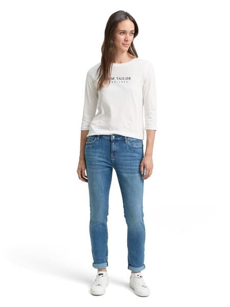 Tom Tailor Dżinsy - Slim fit - w kolorze niebieskim rozmiar: W30/L32. Niebieskie jeansy Tom Tailor, z aplikacjami, ze skóry. Za 152,62 zł.