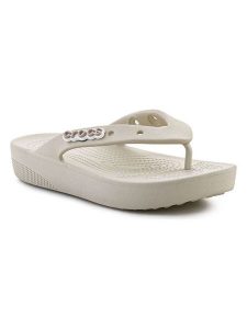 Crocs Japonki "Classic Platform" w kolorze kremowym rozmiar: 36/37. Brązowe klapki Crocs, bez wzorów, z otwartym noskiem, bez obcasa, na platformie. Za 114,45 zł.