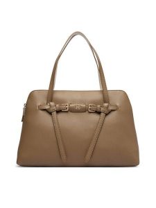 Tommy Hilfiger Torebka Th Buckle Tote AW0AW19032 Beżowy. Brązowe torebki klasyczne TOMMY HILFIGER, bez wzorów, ze skóry, bez dodatków. Za 649,99 zł.