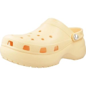 Klapki Crocs Model Classic Platform Pearlclog Kolor Pomarańczowy. Brązowe klapki Crocs, bez wzorów, z gumy, bez obcasa. W wyprzedaży za 291,05 zł.