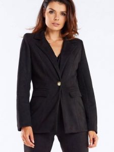 Żakiet Model A460 Black - awama. Czarne marynarki i żakiety Awama, l, bez wzorów, z elastanu, biznesowe. Za 340,97 zł.