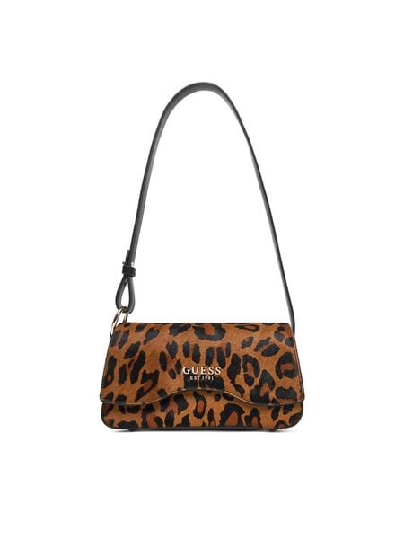Guess Torebka HWLO75 29780 Beżowy. Brązowe torebki klasyczne Guess, z aplikacjami, ze skóry, bez dodatków. Za 359,99 zł.