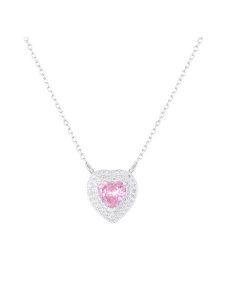 ICED STUFF Naszyjnik Love Heart Pink Białe złoto. Białe naszyjniki ICED STUFF, srebrne. Za 179,99 zł.