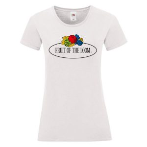 Damska Koszulka Z Logo W Stylu Vintage. Białe bluzki FRUIT OF THE LOOM, xl, bez wzorów, sportowe, bez kołnierzyka, bez ramiączek. Za 40,99 zł.