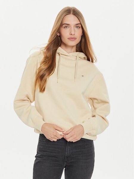 Tommy Hilfiger Bluza WW0WW41245 Beżowy Relaxed Fit. Brązowe bluzy TOMMY HILFIGER, xxl, bez wzorów, z bawełny, bez kaptura. Za 289,99 zł.