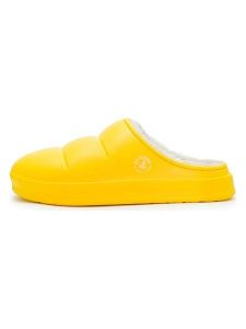 Avispas Klapki "Simson" w kolorze żółtym rozmiar: 36. Żółte klapki Avispas, bez wzorów, z materiału, bez obcasa. Za 104,99 zł.