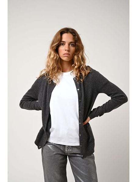 AUTHENTIC CASHMERE Kaszmirowy kardigan "Caron" w kolorze antracytowym rozmiar: M. Czarne kardigany AUTHENTIC CASHMERE, m, bez wzorów, z kaszmiru, bez ramiączek. Za 459,04 zł.