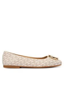 MICHAEL Michael Kors Baleriny Milan Flex Ballet 40F5MLFP1B Écru. Białe balerinki MICHAEL Michael Kors, bez wzorów, ze skóry, bez obcasa, bez zapięcia. Za 464,99 zł.