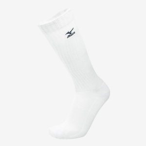Wysokie skarpety Mizuno. Białe skarpetki Mizuno, bez wzorów, z bawełny. Za 84,50 zł.